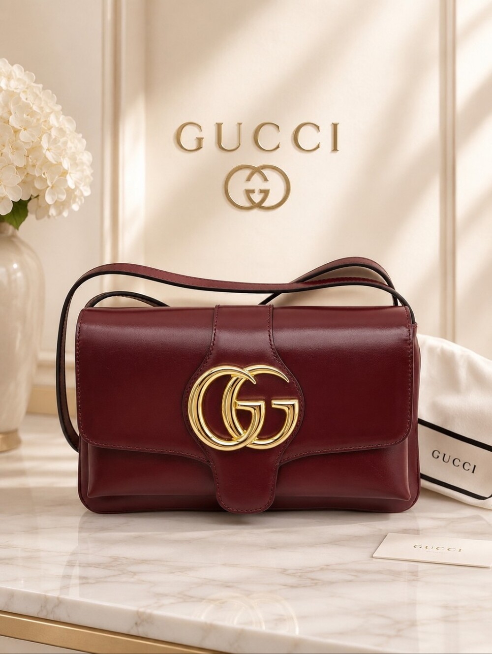 Authentic Gucci Arli GG Leather Shoulder/Crossbody Bag Brand New Bag